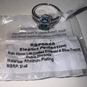 Bomb Party “Elegant Perfection” RBP6848 Emerald and Blue Topaz